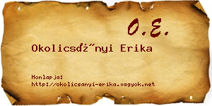 Okolicsányi Erika névjegykártya